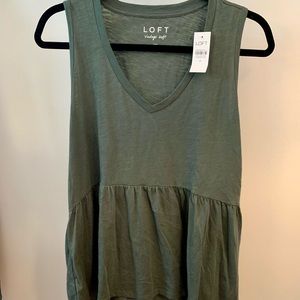 LOFT V neck peplum tank top